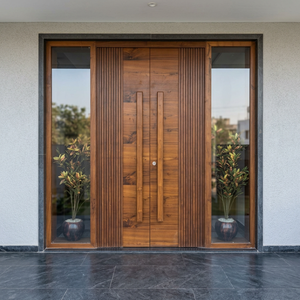 Meubles de maison de luxe, porte d'entrée double en bois massif avec un design élégant - Product Image 1
