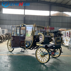 Charrette royale électrique noire personnalisée, chariot de transport spécial, wagon de mariage, charrette électrique à chevaux - Product Image 5