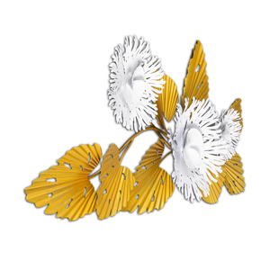 Art mural en fer forgé, style nordique, fleurs, salon, créatif, silencieux, métal, décoration intérieure, salle à manger, irrégulier, personnalisé - Product Image 3