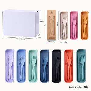 Pp du lịch di động Bộ đồ ăn lưu trữ hộp trường hợp thực phẩm cấp đồ ăn nhà bếp muỗng nĩa hộp cho Kid trường thiết lập dao kéo - Product Image 2