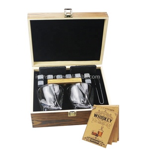 IWINSTONE calidad Premium giro vasos de whisky de 2 en hecho a mano caja de madera - Product Image 1