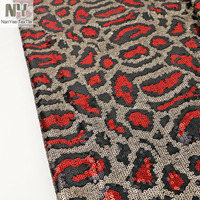 Tissu Nanyee Textile Fashion à broderie plate, motif léopard, 3 couleurs, paillettes, pour chaussures, pantoufles, mariage, 100% polyester