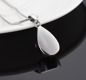 Joyería de la cremación para las cenizas de corazón gota de agua colgante Acero inoxidable collar cenizas urna Memorial para regalo de la joyería - Product Image 3