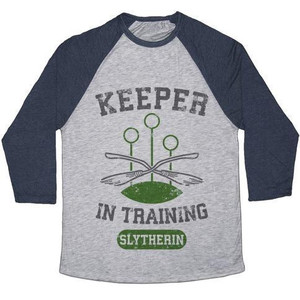 Maglietta da baseball unisex Tri-Blend di Keeper in Training (Slytherin) - Product Image 3