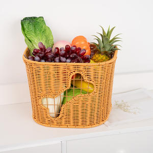 Cesta de almacenamiento ovalada de ratán marrón con asa para juguetes, cocina, frutas y verduras, cesta organizadora para el hogar - Product Image 2