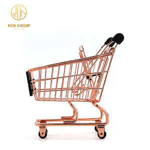 Groothandel Restaurant Keuken Mini Supermarkt Trolley Winkelwagen Staal Goud Frieten Mand Metalen Snacks Trolley - Product Image 3