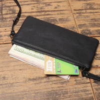 Dompet Kulit Sapi Asli Tipis Baru Grosir, Dompet Koin Kulit Lembut Kapasitas Besar Tas Ponsel untuk Pria Wanita