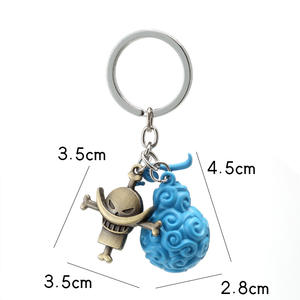 Porte-clés en métal OP, anime Luffy <span class=keywords><strong>Ace</strong></span> Law, fruit du démon, pendentif porte-clés, porte-clés de voiture, charme, cadeaux - Product Image 3