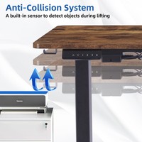 Bureau de travail moderne et écologique, réglable en hauteur, avec double moteur, couleur café brun, extra large (4,5 pieds), colonne électrique italienne, pour la maison ou le bureau