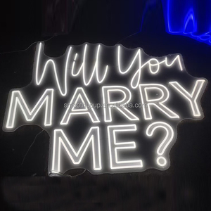 Letrero de Neón para Boda, Letrero Luminoso LED con la Frase '¿Quieres Casarte Conmigo?', Iluminación para Fiestas, Luz LED para Decoración de Fondo de Corazón - Product Image 1