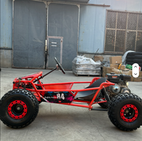 Go-Kart Todoterreno con Volante, Motor de Gasolina de 212cc y 4 Tiempos, Llantas de 10 Pulgadas, para Adultos y Niños, 60km/H, Kart de Montaña de Largo Alcance
