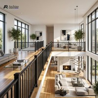 Rampe de balcon en alliage d'aluminium de qualité supérieure, durable, antirouille, clôture verticale à piquets, garde-corps pour hôtel, escalier, villa
