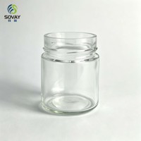 Botol Kaca Transparan 180ml, Bentuk Lurus, Cocok untuk Tutup Sekrup, Bagus untuk Pengawetan Buah, Saus Cabai, dan Pengemasan Bumbu Rumahan