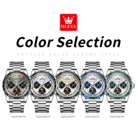 OLEVS 6756 Montres mécaniques automatiques multifonctionnelles de luxe avec phases de lune, personnalisables OEM, pour homme - Vente en gros