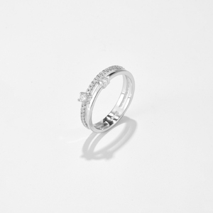 Bague Éternité Double Ligne FUAMAY 2 Grammes Or Style Classique Argent 925 Anillo De Plata pour Mariages Fêtes <span class=keywords><strong>Prix</strong></span> de Gros - Product Image 3