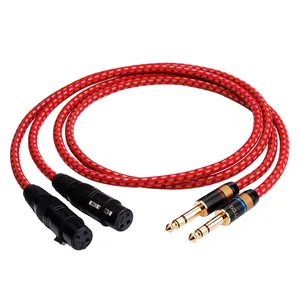 YYTCG-cable de audio macho/hembra 6,5mm TRS a XLR, conector mezclador, amplificador de potencia, cable de equilibrio de sonido, Conector de audio hifi xlr, 6,35mm