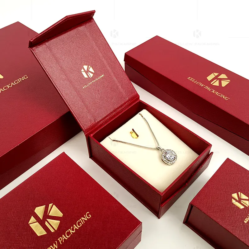 Geschenkbox für Schmuck individuelles Logo Größe Luxuskarton Halskette Schmuckboxen