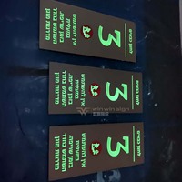Letrero Luminoso Personalizado Exclusivo |   Acero Inoxidable Dorado Titanio Cepillado, Anti-Huellas, Grabado con Color, para Uso en Interiores