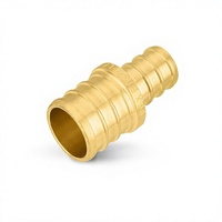 Raccord de réduction droit G&D PEX 3/4" x 1/2" en laiton à sertir, filetage NPT, tête hexagonale pour connexion de tubes PEX