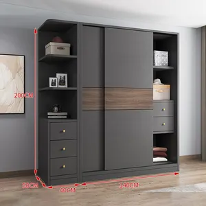 Armario personalizado de madera para dormitorio, mueble sencillo y barato de 1,4 m de ancho