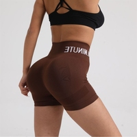 Celana Pendek Yoga Pengangkat Bokong, Sporty, Sangat Elastis, Panjang Tiga Perempat, Pelangsing, Pas Badan, Pinggang Tinggi, Melar