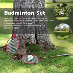 Set de Bádminton Deportivo, Raquetas de Bádminton, Volantes, Red, Postes Ajustables, Set Combinado para Playa o Jardín - Product Image 3