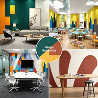 Panneau acoustique en fibre de polyester QIANQIAO 12 mm, panneau absorbant le son en feutre PET, panneaux muraux décoratifs pour bureau, école, studio