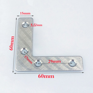 Soporte de esquina en forma de L de acero inoxidable de 39 mm x 39 mm con orificios de 5 mm para refuerzo de muebles - Product Image 3