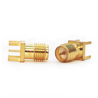 Modèle QQX SMA-KE, connecteur SMA femelle droit, montage sur circuit imprimé, traversant le circuit, coaxial RF plaqué or, module sans fil