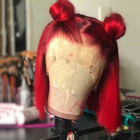 Versand bereit 613 Blonde Farbe Perücke Brasilia nische Jungfrau Echthaar Rosa Orange Blau Rot Grau Farbige Spitze Frontal Bob Perücke