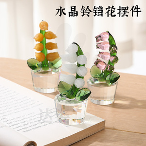 Ornements en verre cristal de lys de la vallée, décoration de table en cristal artificiel, cadeau pour enfants - Product Image 5