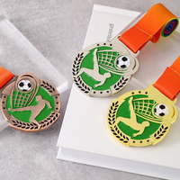 Medallas de Fútbol de Oro, Plata y Bronce Personalizables, Fundidas a Presión en Aleación de Zinc, Plateadas, Deportivas