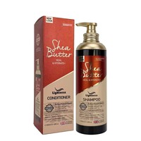 Ensemble de soins capillaires au beurre de karité léger avec shampoing, après-shampoing, masque capillaire, sérum capillaire pour réparer, hydrater et réparer les cheveux abîmés