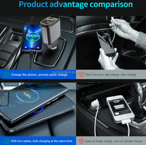 Più venduti prodotti <span class=keywords><strong>di</strong></span> <span class=keywords><strong>elettronica</strong></span> 4 in 1 caricabatteria da auto con cavo retrattile USB tipo C porta 120W caricabatteria da auto con RGB Starlight - Product Image 3