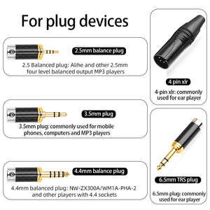 For Balance 3.5mm <strong>XLR</strong> 4.4mm 2.5mm 16-Core Copper Silver <strong>Mixed</strong> Hi-Fi Gold Plated Earphone Cable for HD700 Speaker Microphone Use - Product Image 6