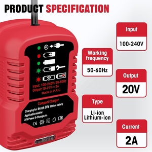 Mini <span class=keywords><strong>chargeur</strong></span> <span class=keywords><strong>rapide</strong></span> de remplacement pour batterie Bauer 20V, compatible avec les batteries d'outils électriques Bauer 20 Volt Max 1702C-B Series - Product Image 3