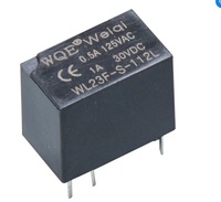 Relais de puissance CC 12V 20A 1a 1.5v 3v 5v 6v 9v 12v 24v 6 broches Type PCB En stock Noir Relais automobile