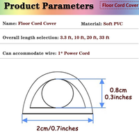 Cubrecables Autoadhesivo de PVC para Piso, Protector de Cables para Interiores, Ocultador de Cables para Gestión de Cables