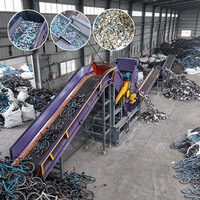 Usine de tri et de recyclage entièrement automatique pour ferraille de vélos, coques de voitures, cadres de vélos, acier, fer, aluminium, avec concasseur à marteaux