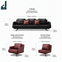 Ensemble de canapés de bureau modernes, modulaires, gain de place, en cuir écologique, durables, avec éponge haute densité, pour les espaces publics et les salles d'accueil