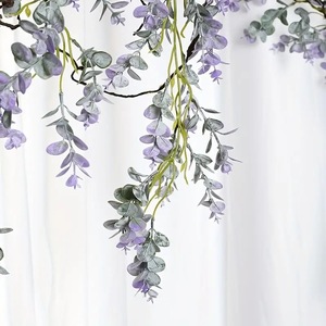 Guirnalda de hojas moradas de eucalipto artificial para decoración del hogar, fiestas y bodas - Product Image 5