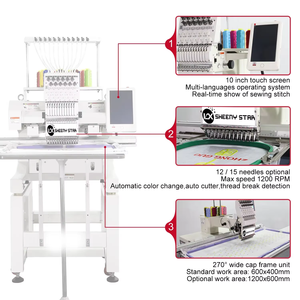 Machine à broder informatisée à tête unique haute vitesse pour usage domestique, nouvelle machine à coudre plate avec moteur pour ateliers d'impression - Product Image 1