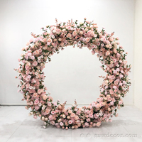 Fournitures de fleurs décoratives, arche de fleurs, cadre floral, toile de fond, décoration de mariage, porte de lune rose, Halloween, fête des pères