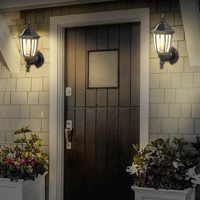 Lámpara de Pared para Jardín Exterior P341-PIR con Sensor de Movimiento, IP44 Impermeable, 60W, Luz LED Hexagonal
