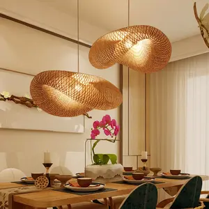 Pop Bamboo Rattan Pendant Lamp Hanging Decorative Lighting Fixture