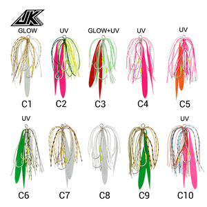 JK MHT Slow <strong>Jigging</strong> <strong>Madai</strong> Hooks High Carbon Steel 100% P.E. Assist Cord Sizes S/M/L/LL Strong Tai Rubbers Silicone Skirts - Product Image 2