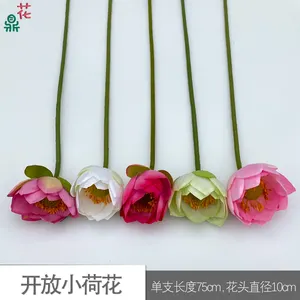 Pabrik grosir Lotus terbuka dekorasi rumah bunga buatan fotografi indah Chen tata letak bunga sutra