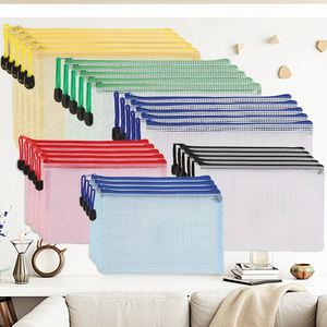 Sacs à fermeture éclair en maille PVC, pochettes transparentes imperméables en maille avec fermeture éclair pour les voyages, le bureau, l'école - Product Image 2