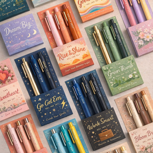 Custom Aesthetic Gel Ink <b>Pen</b> Set Gift <b>Box</b> – Stylish and Practical Stationery Packaging - Product Image 1