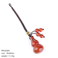 Porte-clés en cristal naturel en forme de gourde, cordon tressé DIY, breloque Feng Shui pour voiture, pendentif de sac, décoration de porte-clés en jade